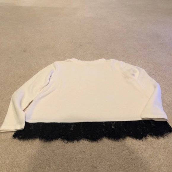 Loft Sweater cream with lace bottom Size xsp - Picture 2 of 3